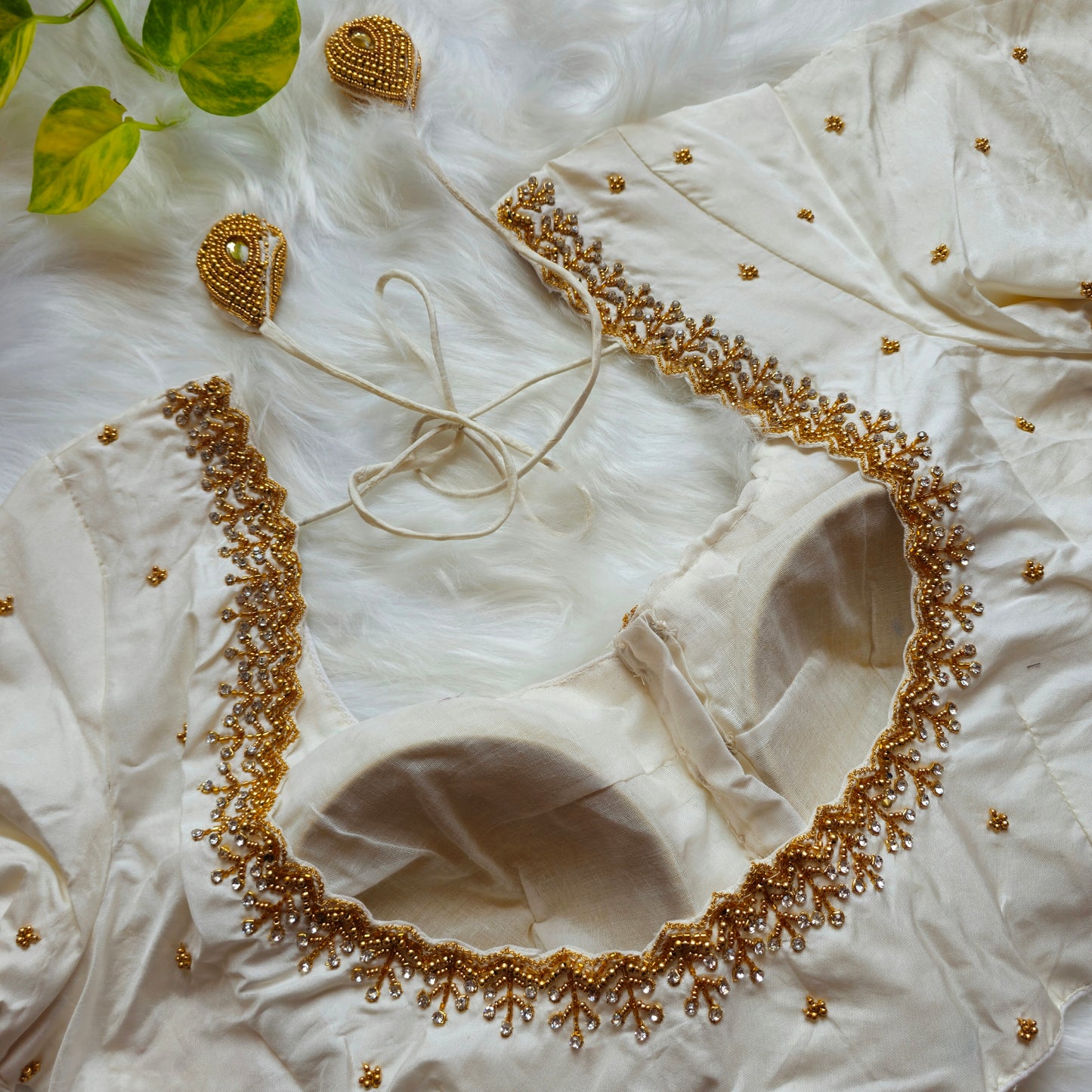 Off White Handwork Blouse