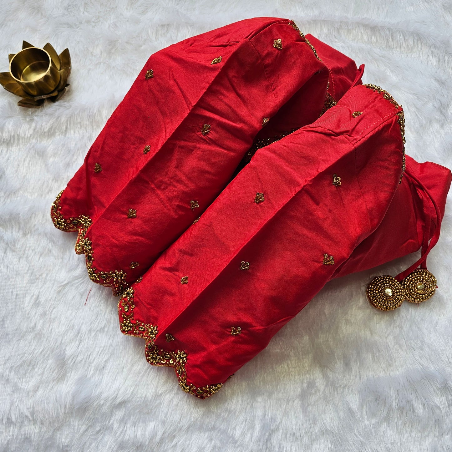 Red Butter Silk Handwork Blouse
