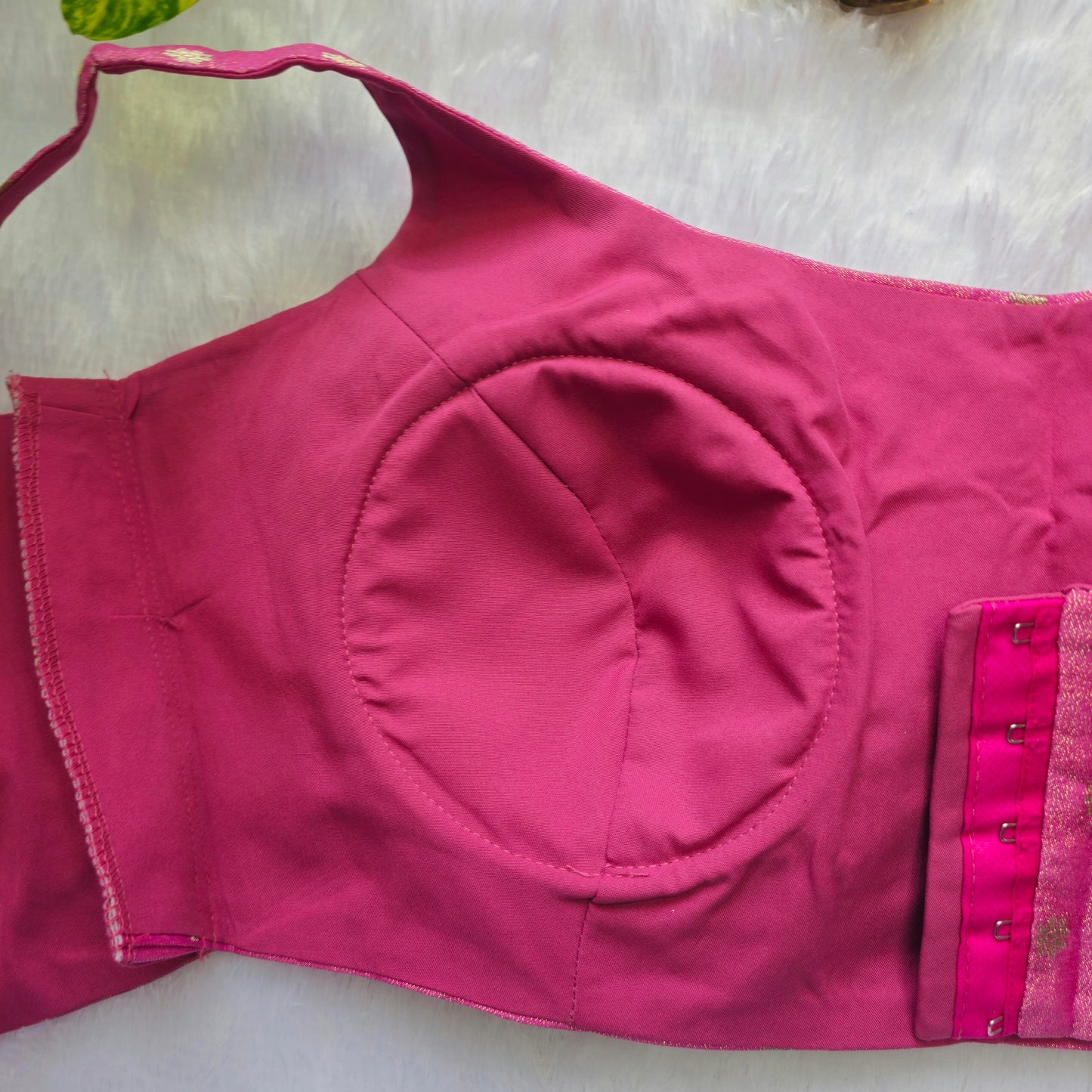 Baby Pink Brocade Bollywood style Sleeveless Butta Blouse