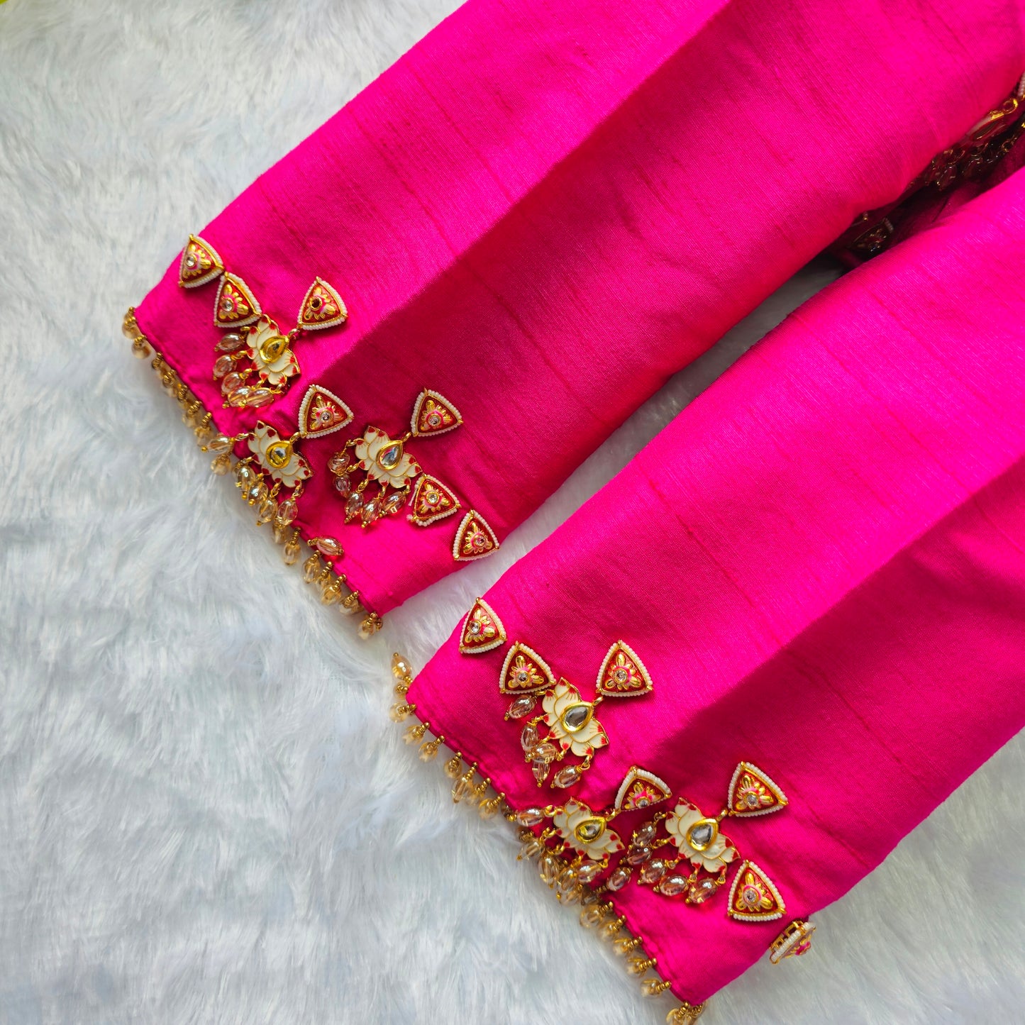 Bridal Pink Jewellery handwork blouse
