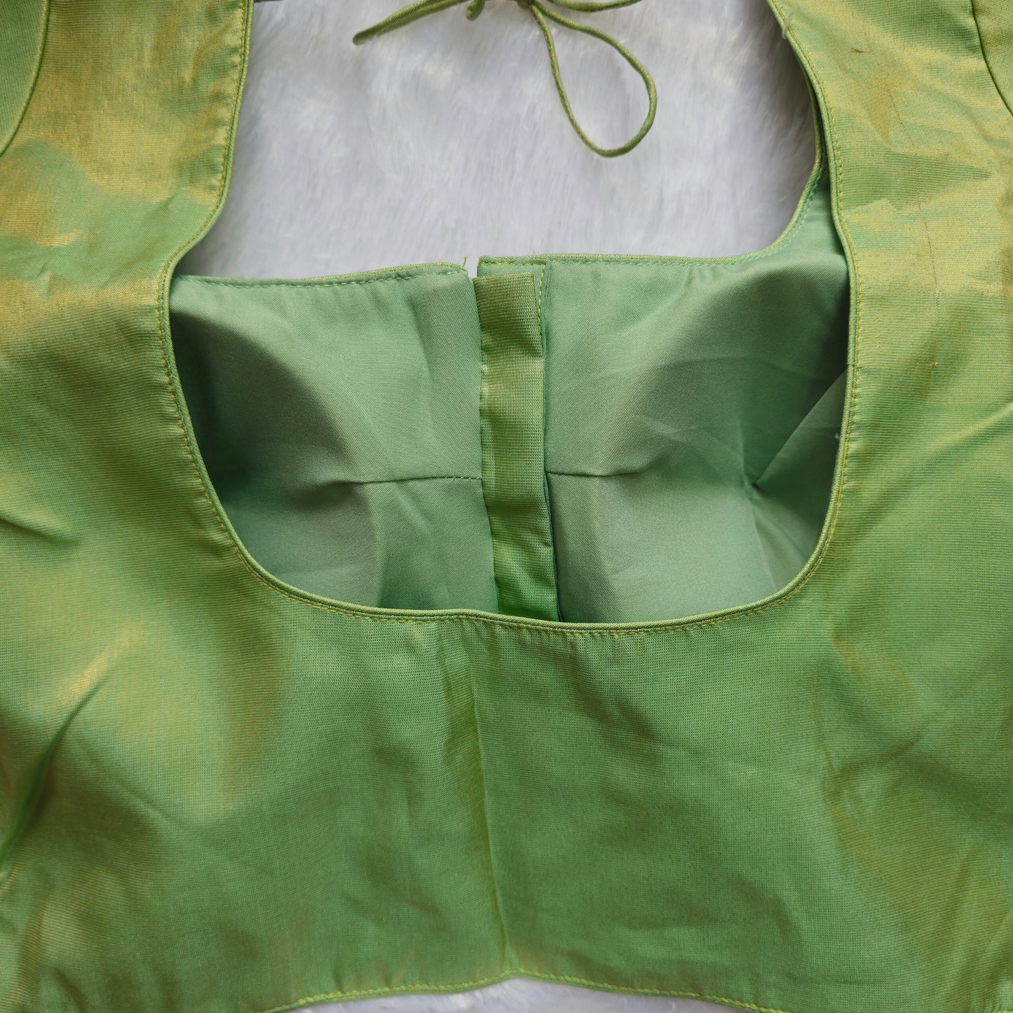 Pista Green Tissue Plain Blouse