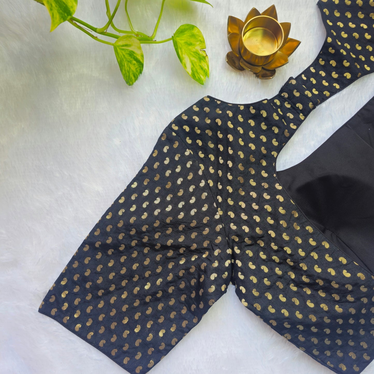 Black Mango Butta Brocade Blouse