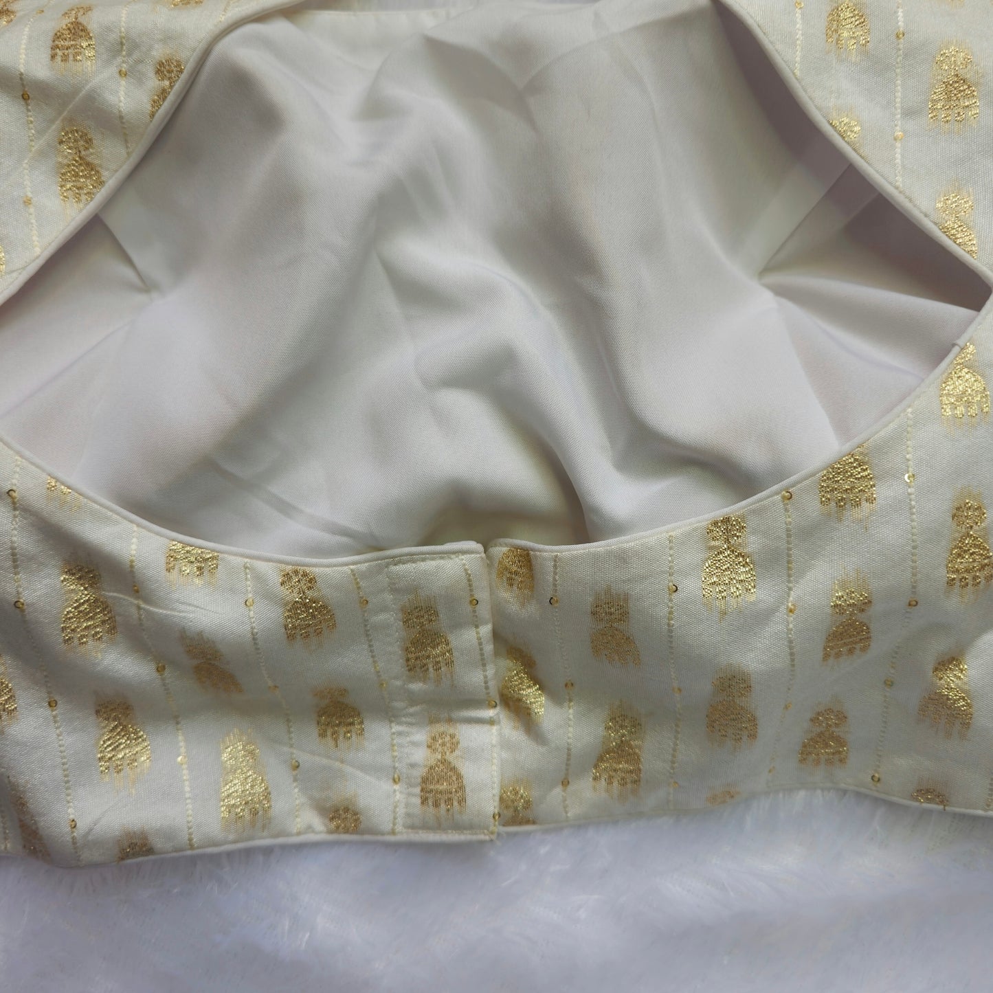 White Jhumka Butta Brocade Blouse