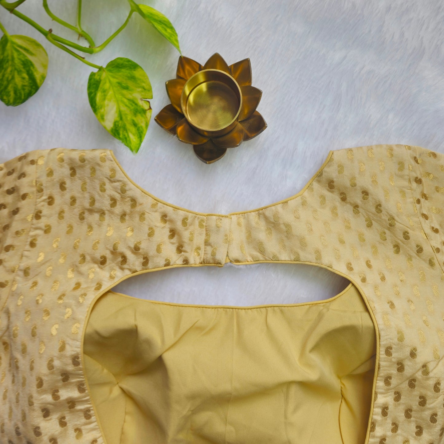 Cream Mango Butta Brocade Blouse