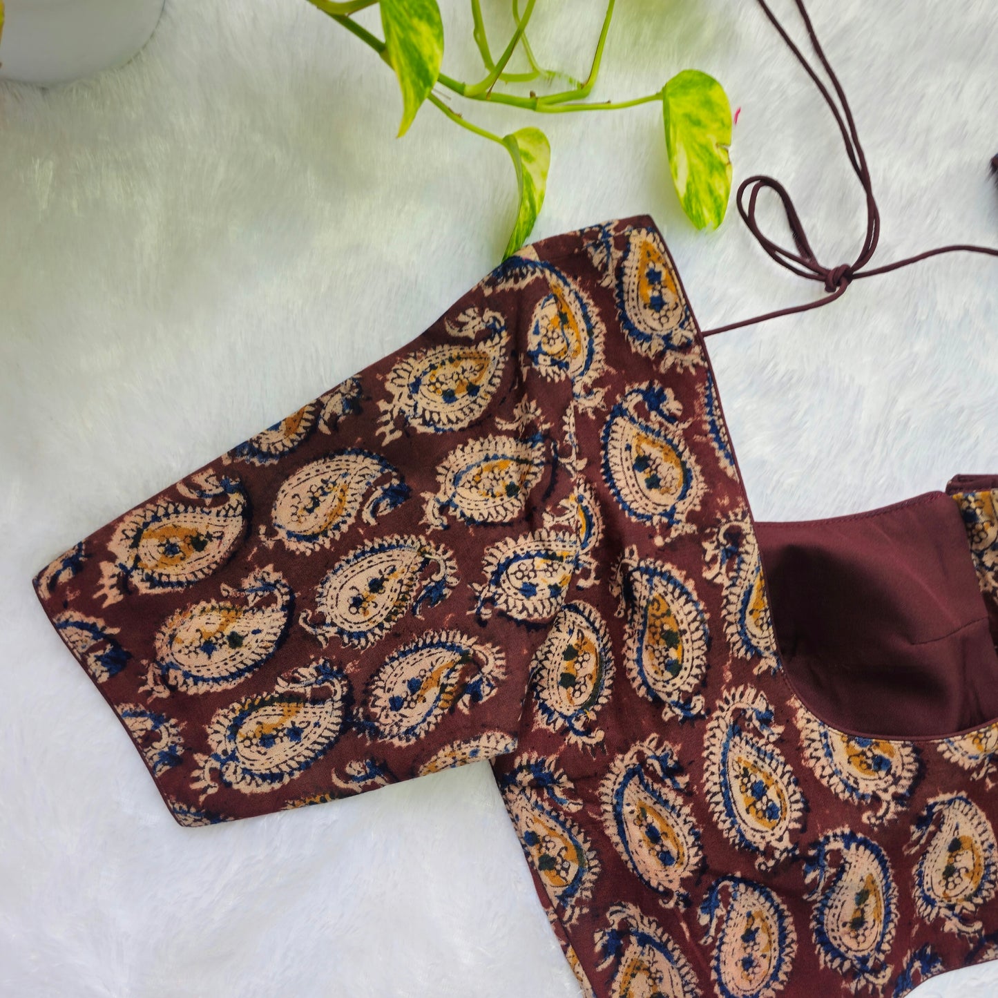 Snuff Color Cotton Kalamkari Blouse
