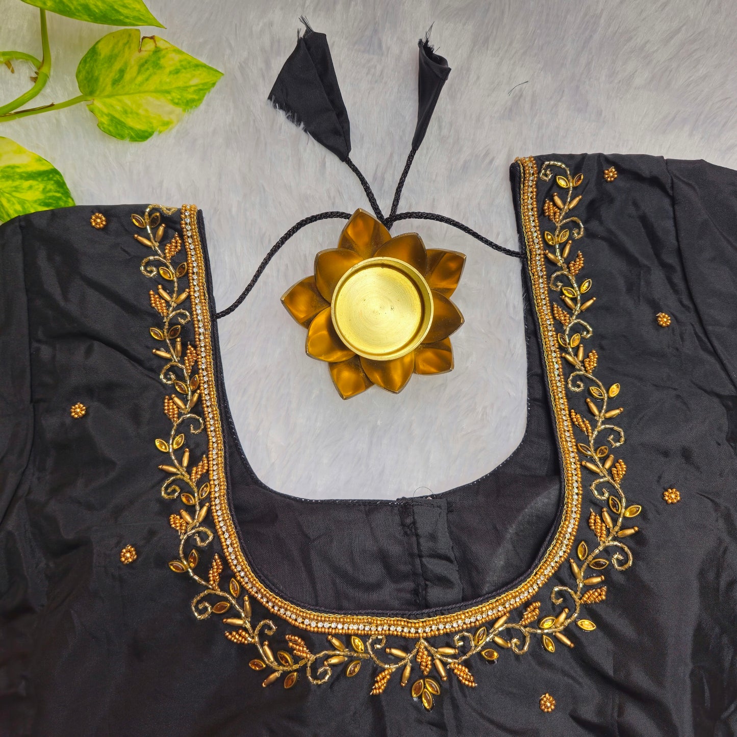 Black Aari work Blouse