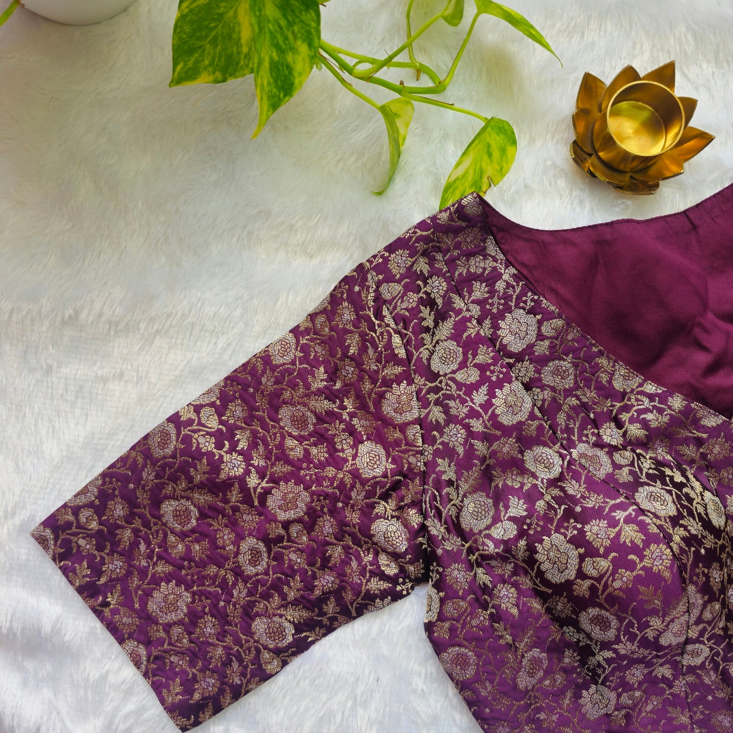 Magenta Pink Brocade Blouse