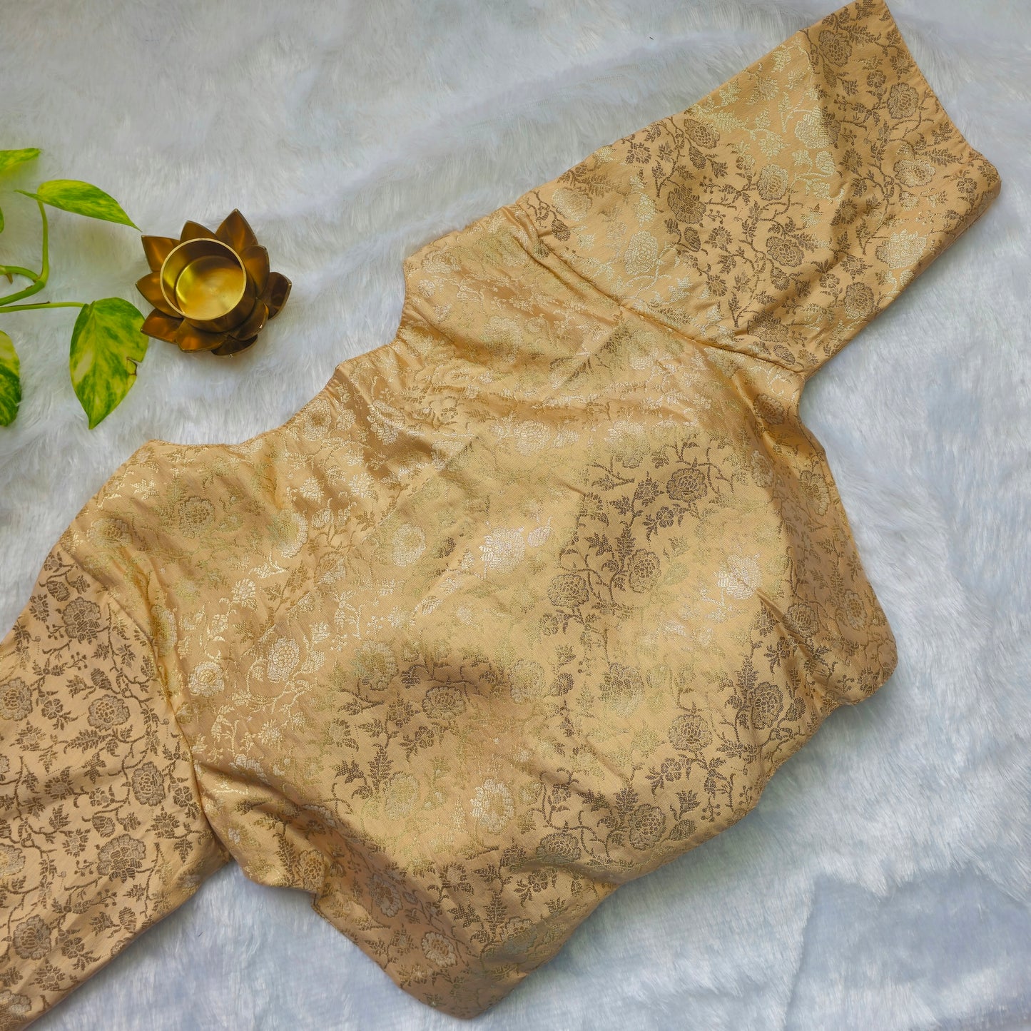 Creamish Gold Brocade Blouse