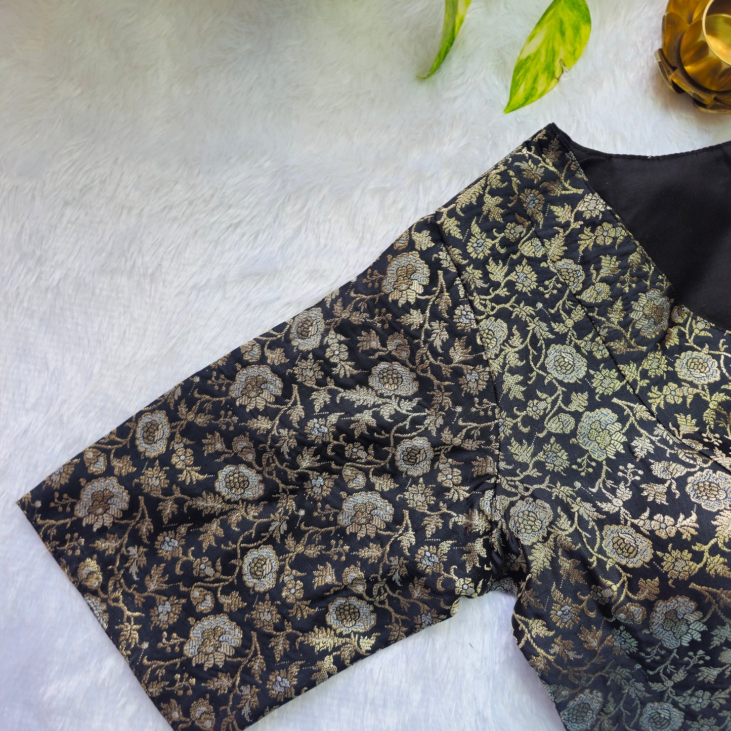 Black Brocade Blouse