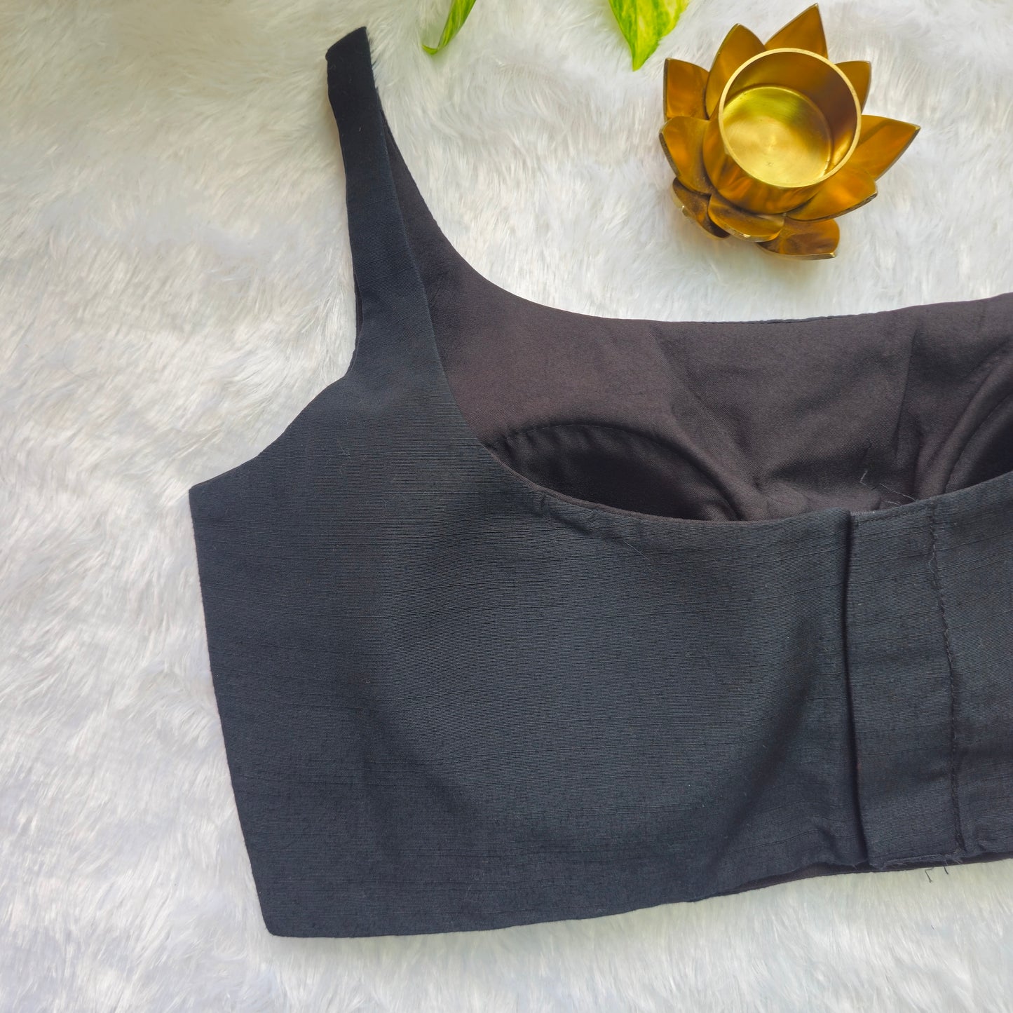 Black Plain Cotton Bollywood style Blouse