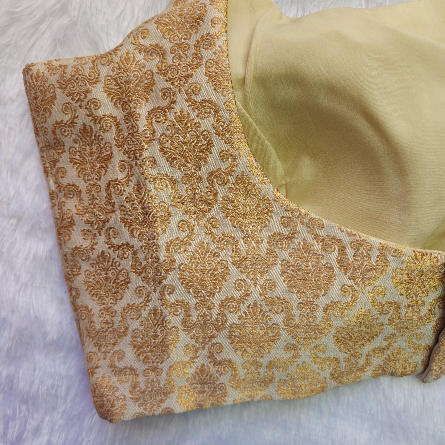 Cream Bollywood style Brocade Blouse