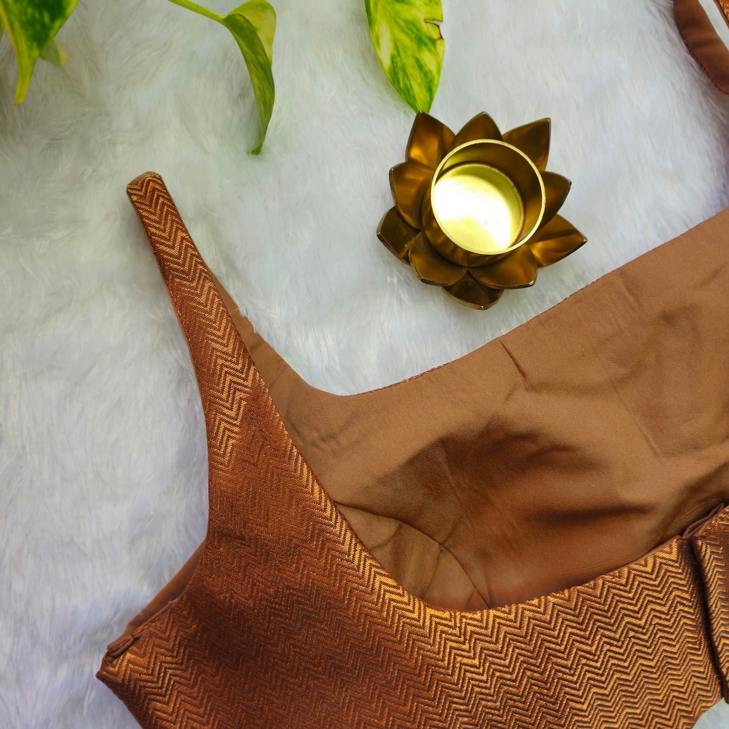 Copper Bollywood style Brocade Blouse