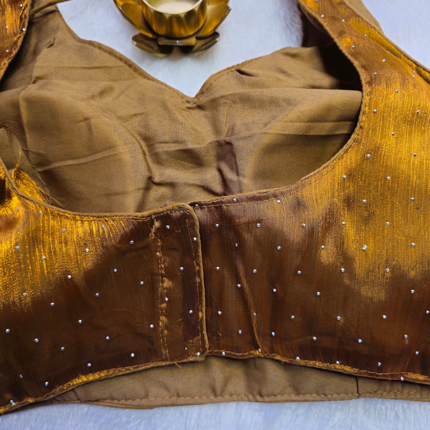 Brown Jimmy Choo Sleeveless Blouse(Attachable Sleeves)