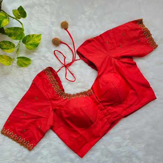 Red Handwork Blouse