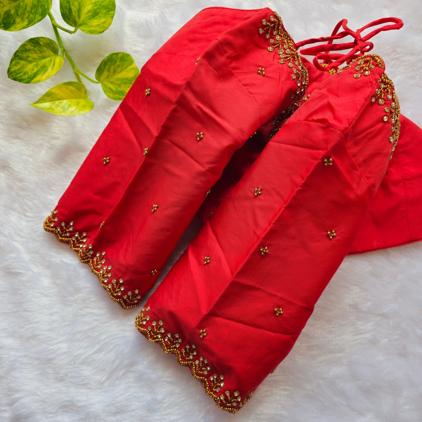Red Handwork Blouse