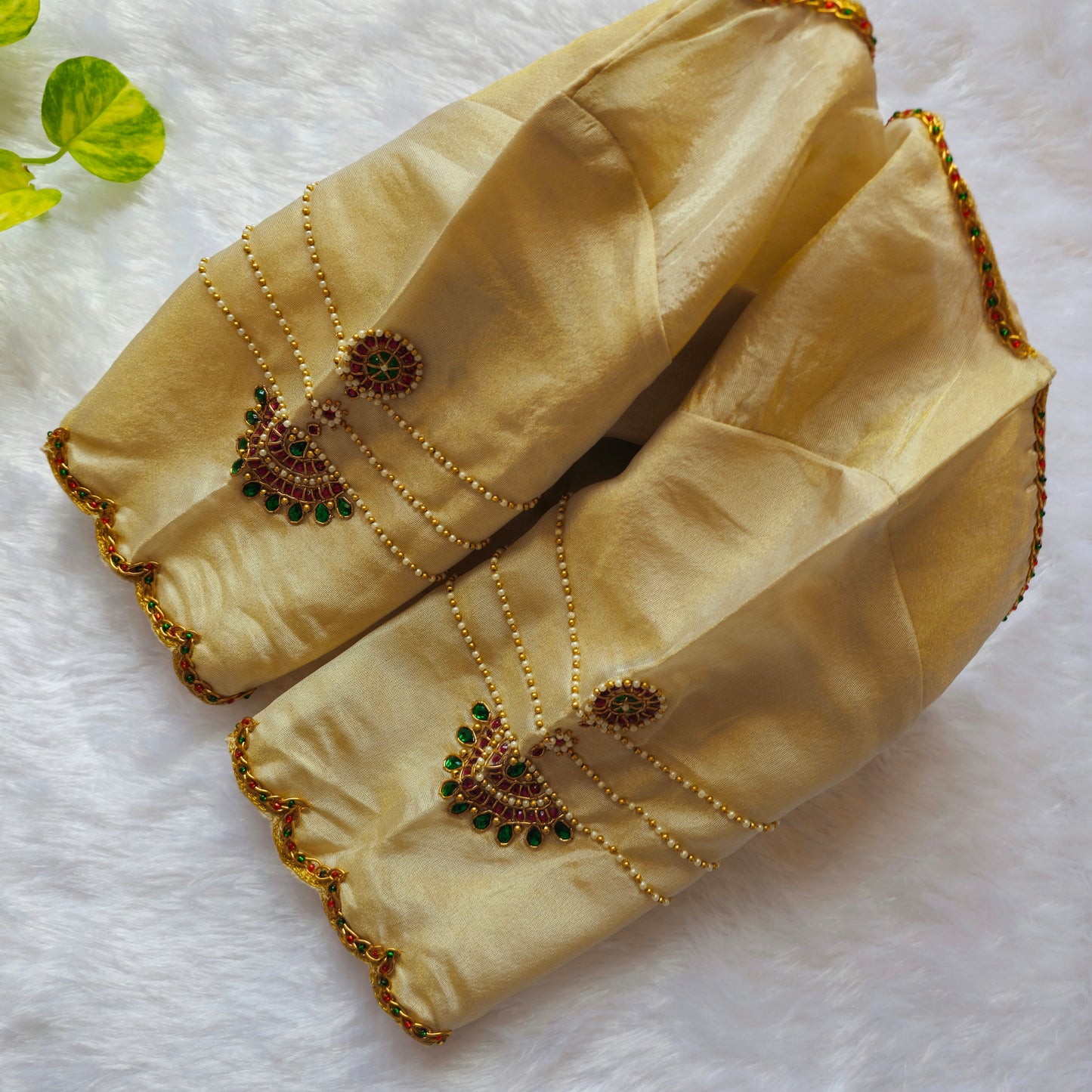 Cream Hand Work Jewellery Blouse