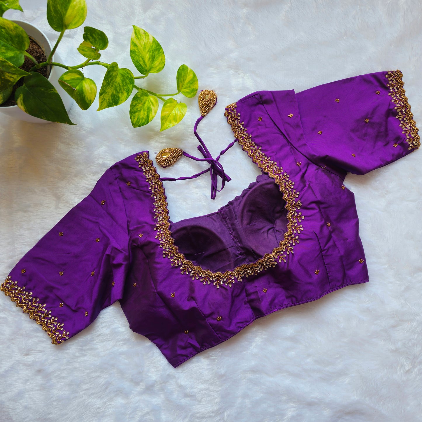 Purple Handwork Blouse