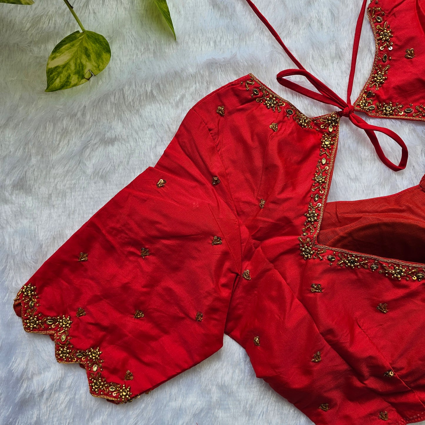 Red Butter Silk Handwork Blouse