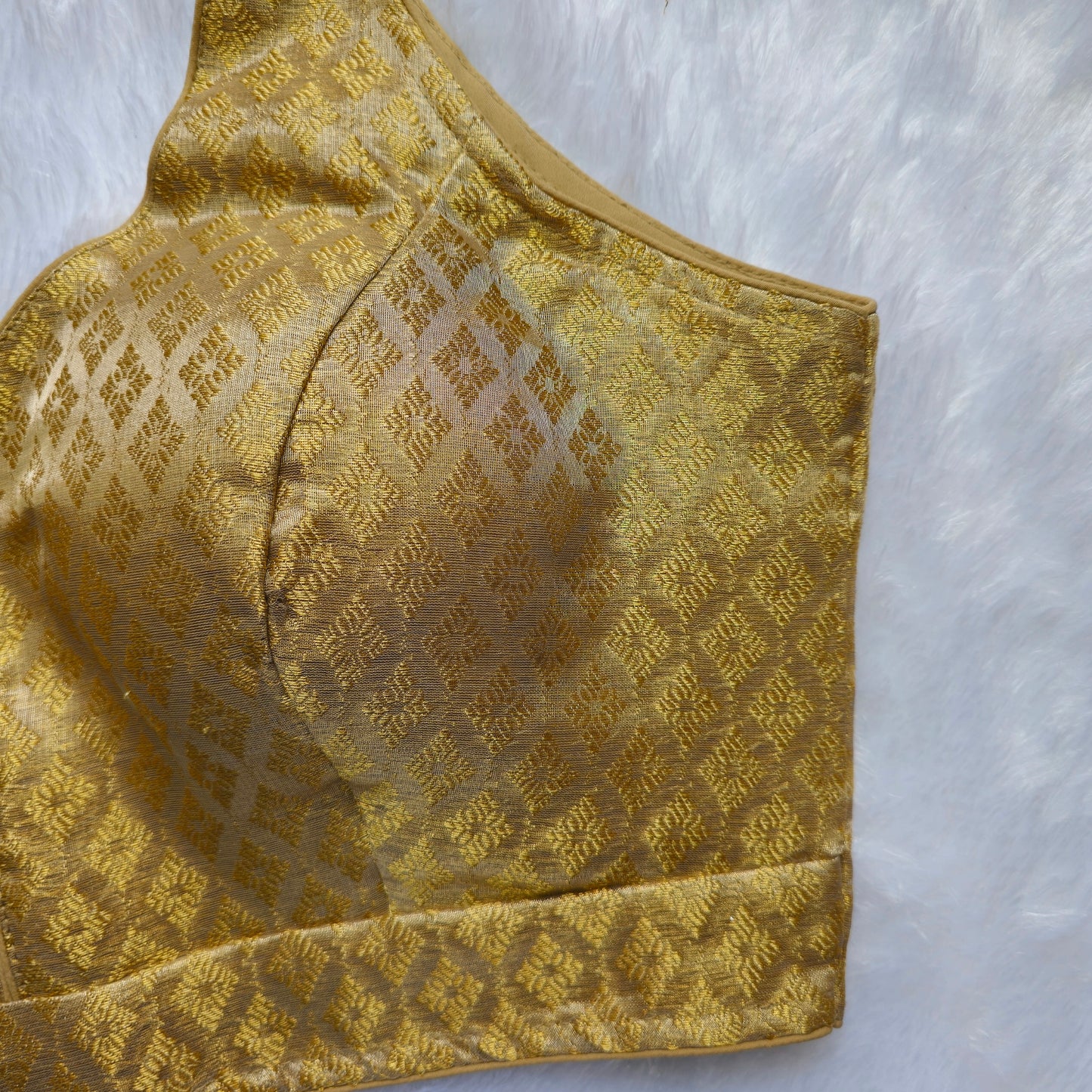 Beige Tissue Sleeveless Blouse(Attachable Sleeves)
