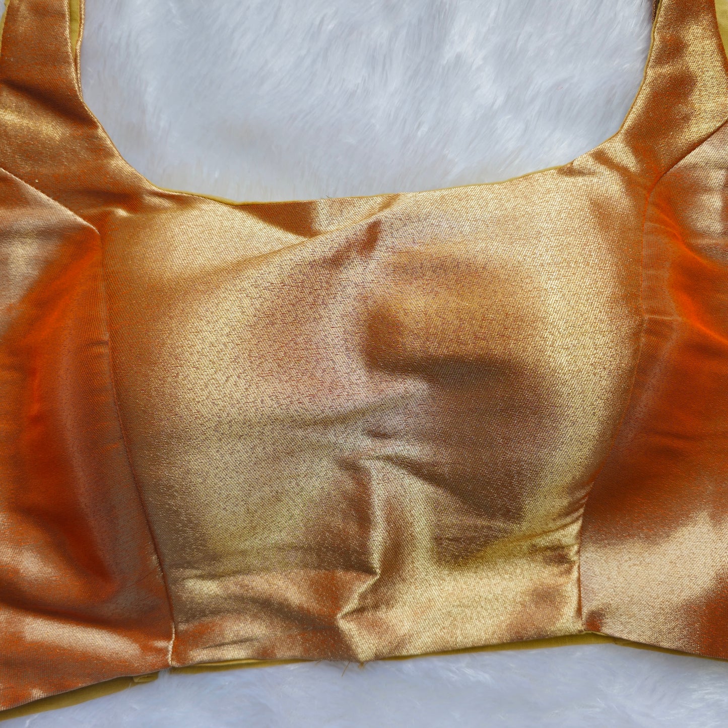 Orangish Gold Phantom Silk  Bollywood style Blouse