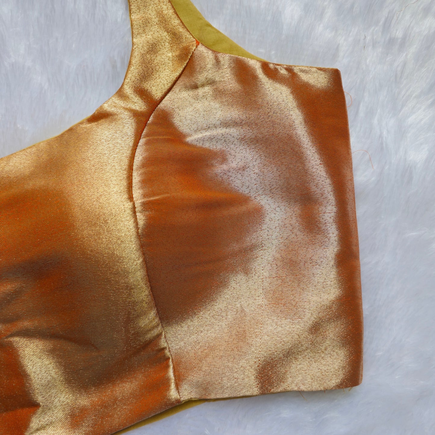 Orangish Gold Phantom Silk  Bollywood style Blouse