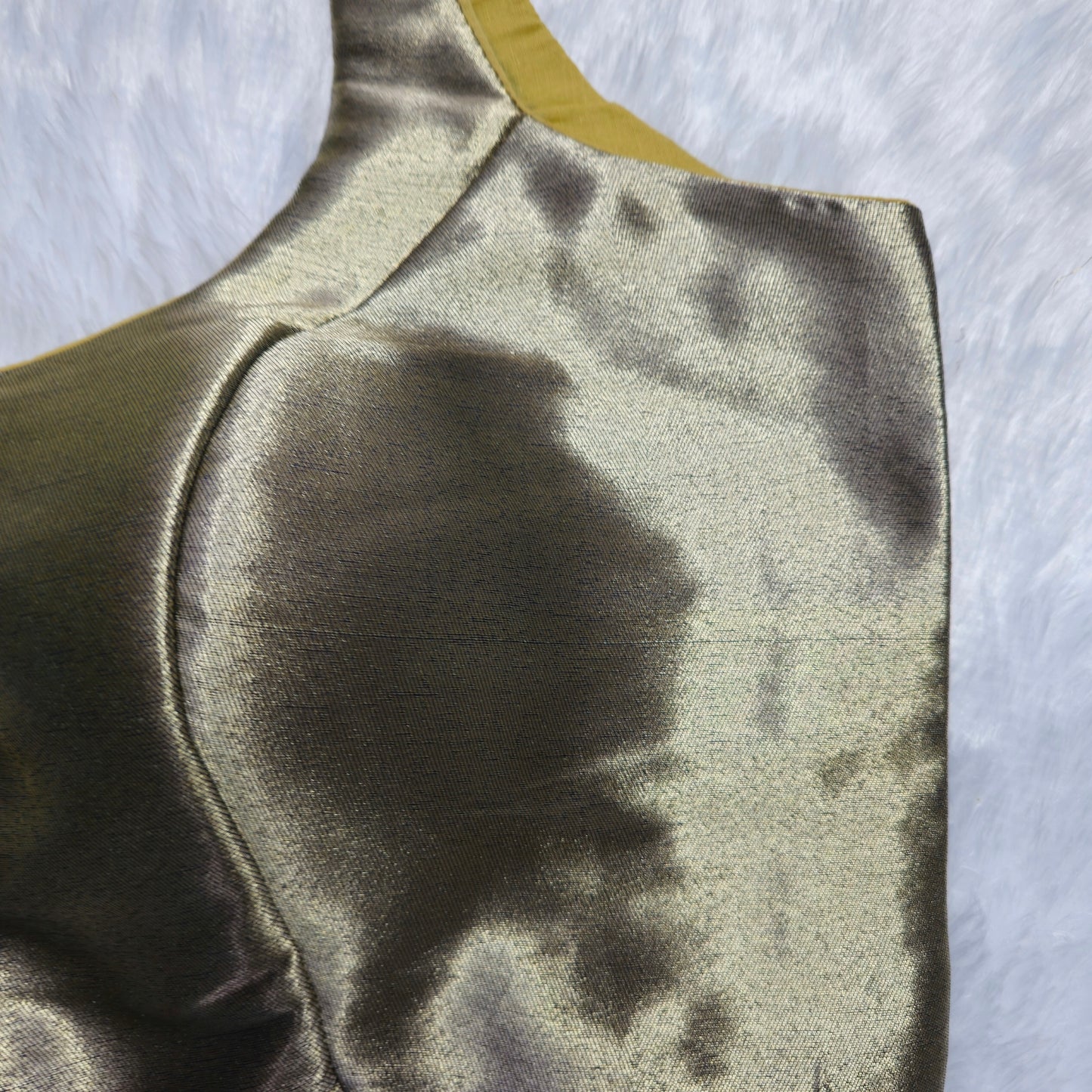 Silverish Gold Phantom Silk Bollywood style Blouse