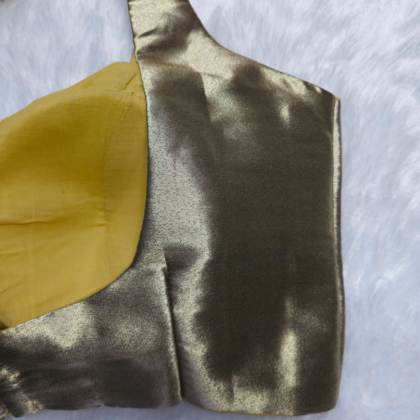 Silverish Gold Phantom Silk Bollywood style Blouse