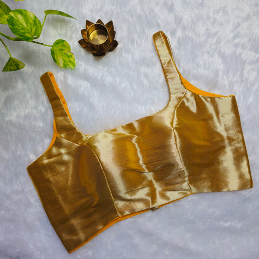 Yellowish Gold Phantom Silk Bollywood style Blouse