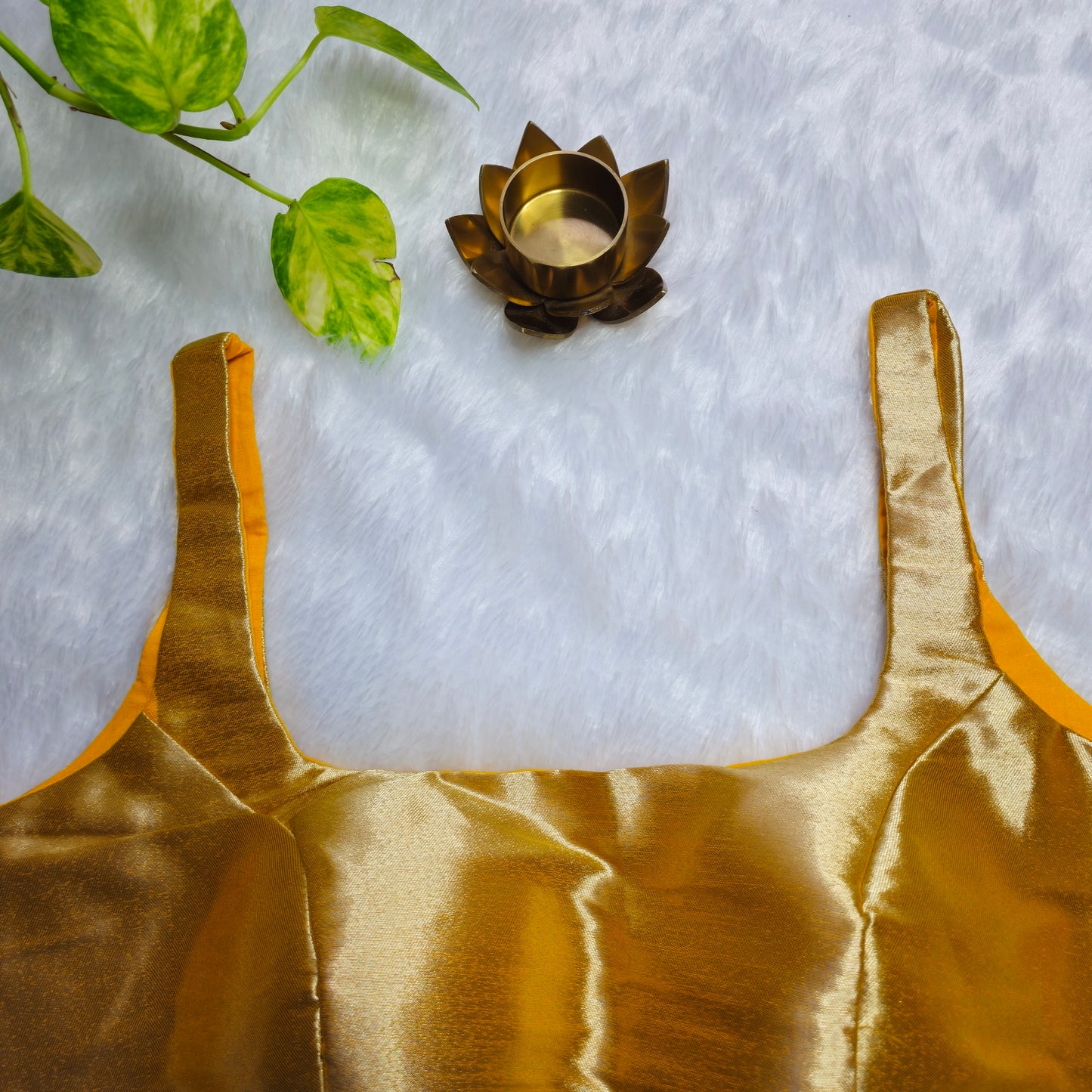 Yellowish Gold Phantom Silk Bollywood style Blouse