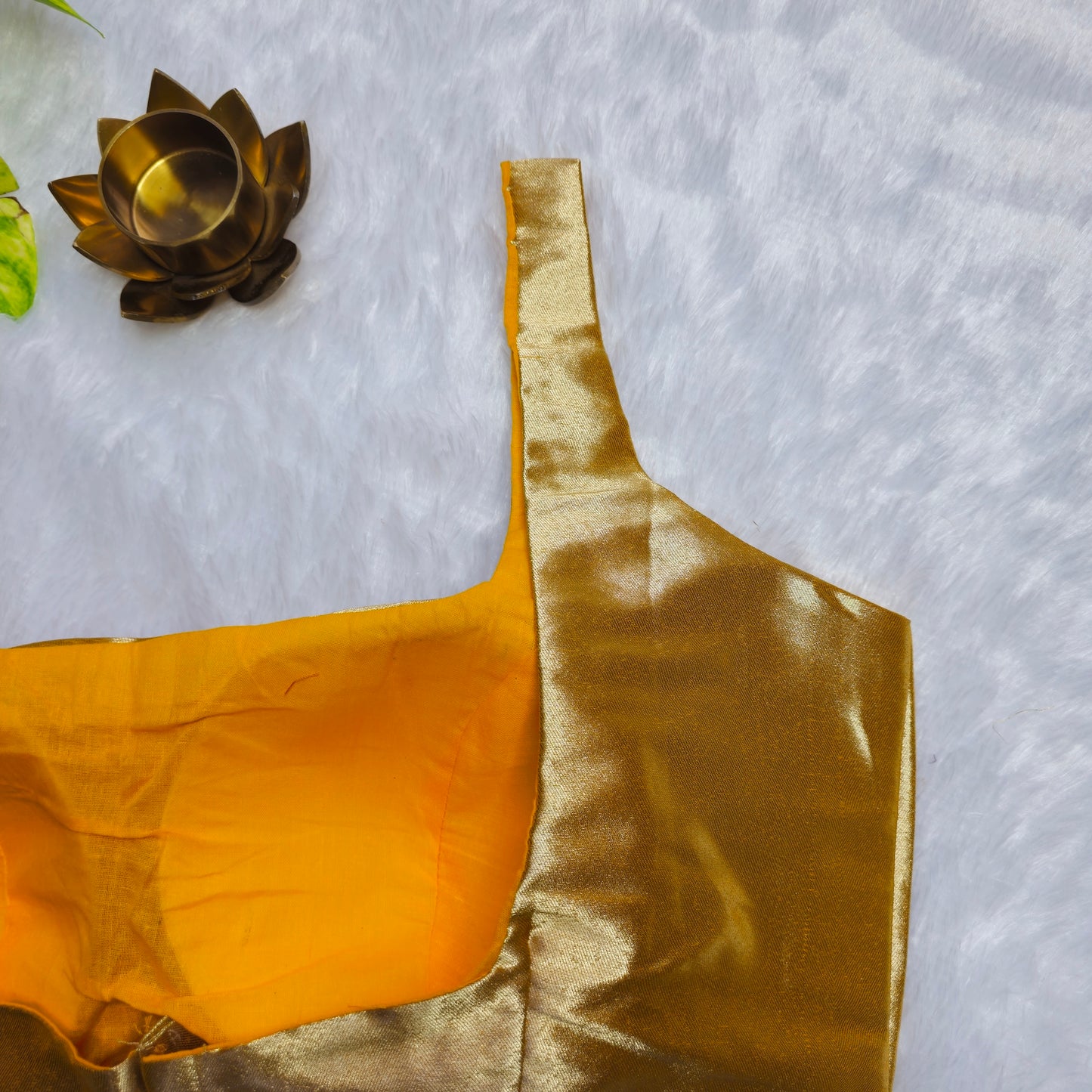 Yellowish Gold Phantom Silk Bollywood style Blouse