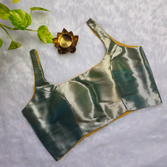 Greenish Gold Phantom Silk Bollywood style Blouse