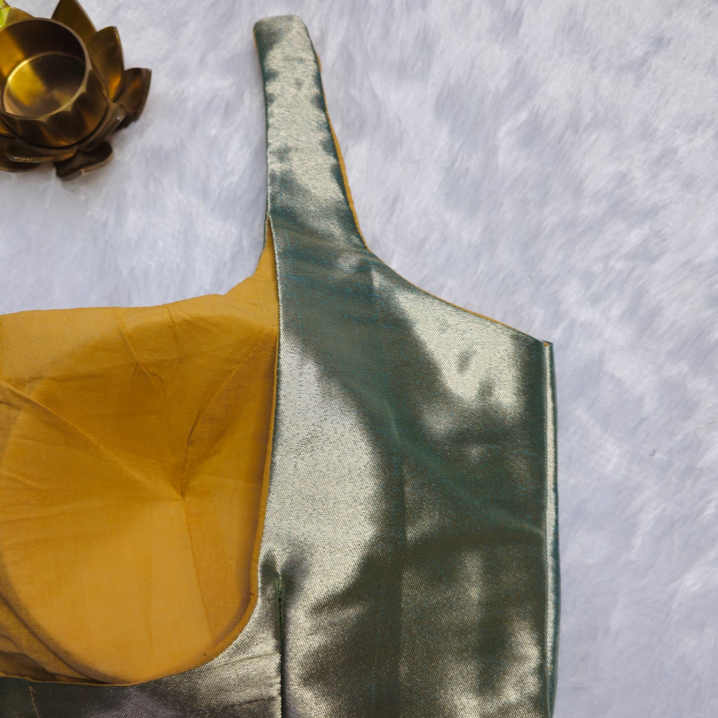 Greenish Gold Phantom Silk Bollywood style Blouse