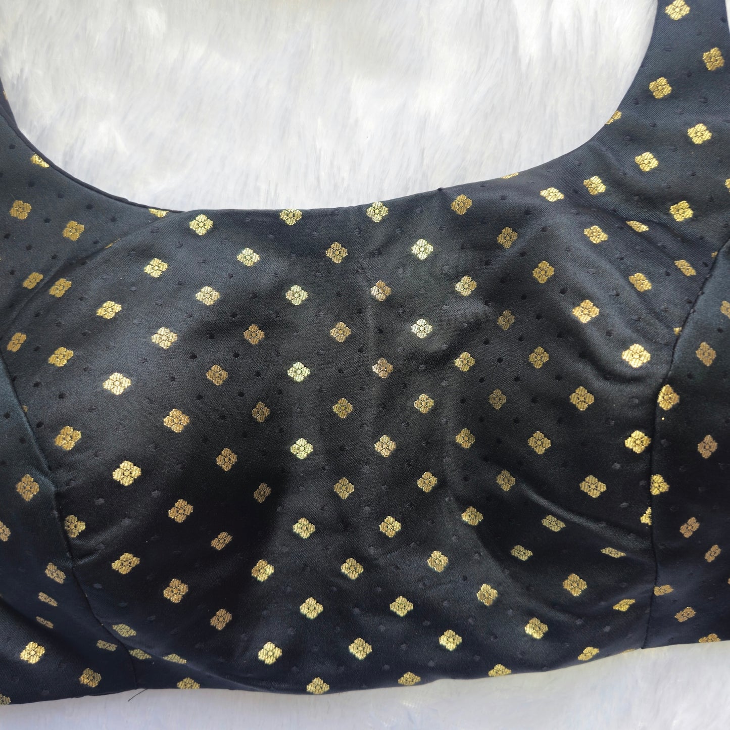 Black Banarasi Bollywood Style Sleeveless Butta Blouse