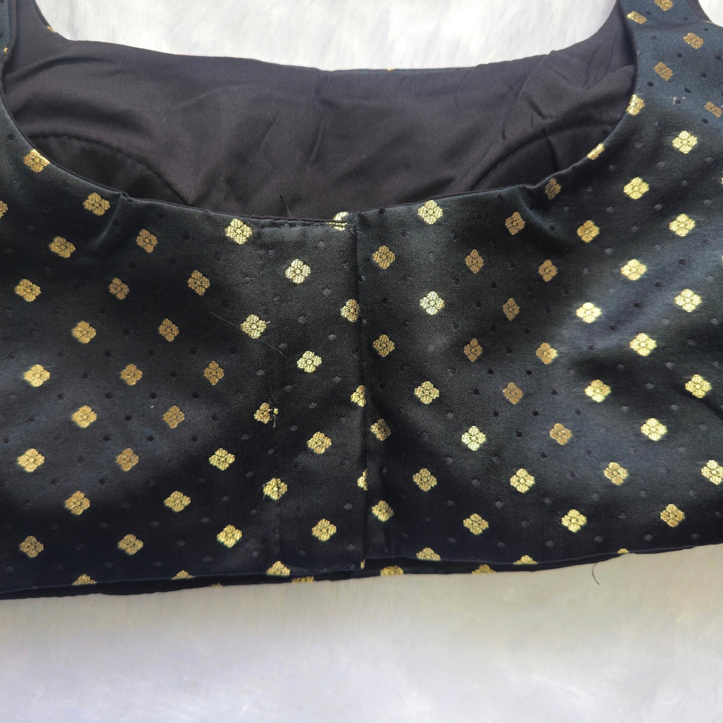Black Banarasi Bollywood Style Sleeveless Butta Blouse