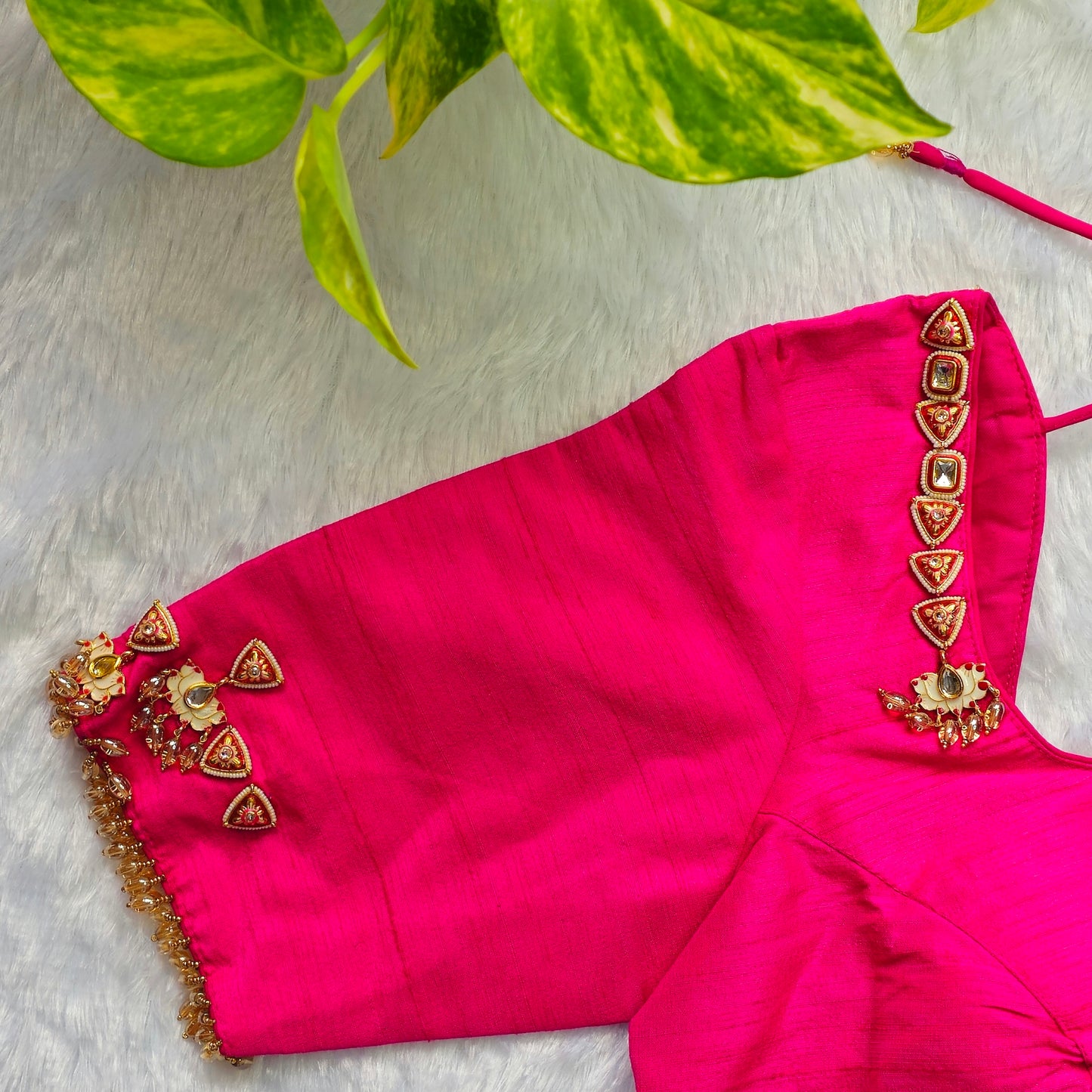 Bridal Pink Jewellery handwork blouse