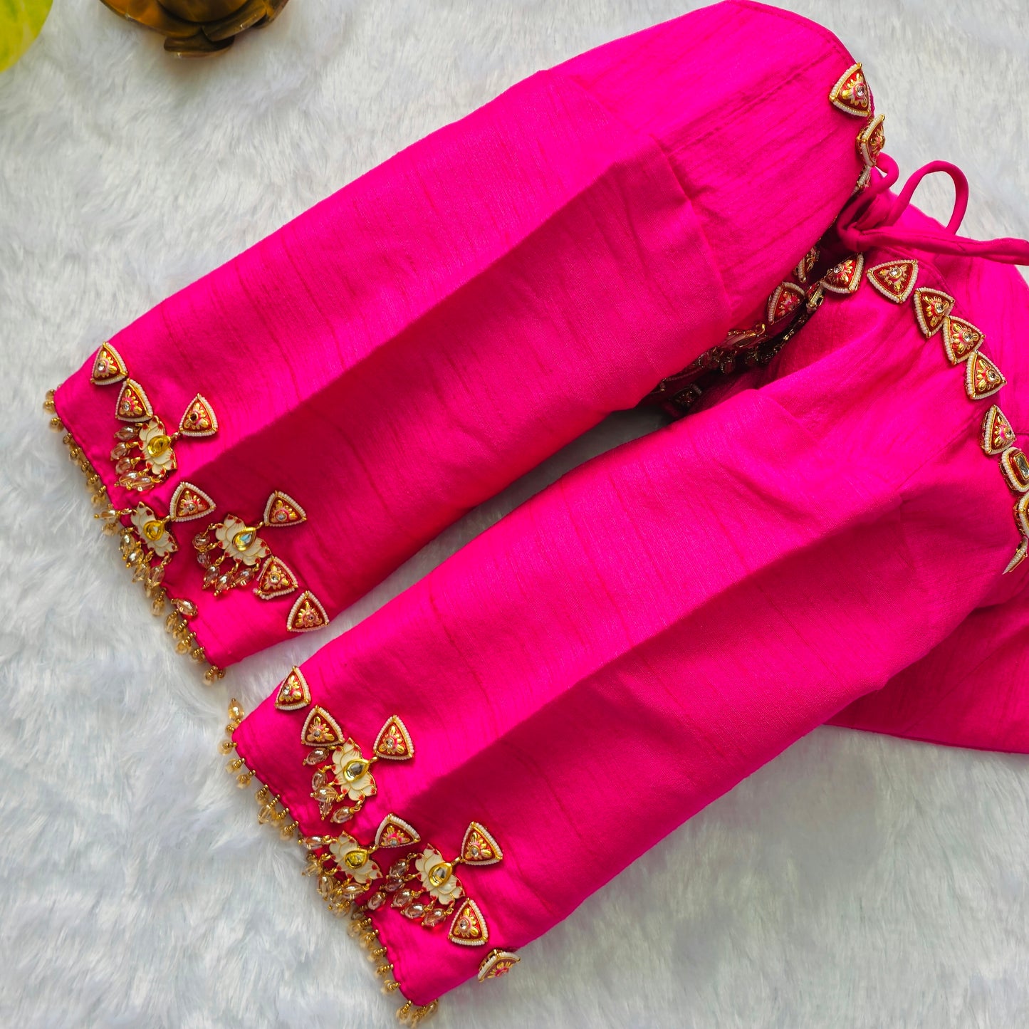 Bridal Pink Jewellery handwork blouse