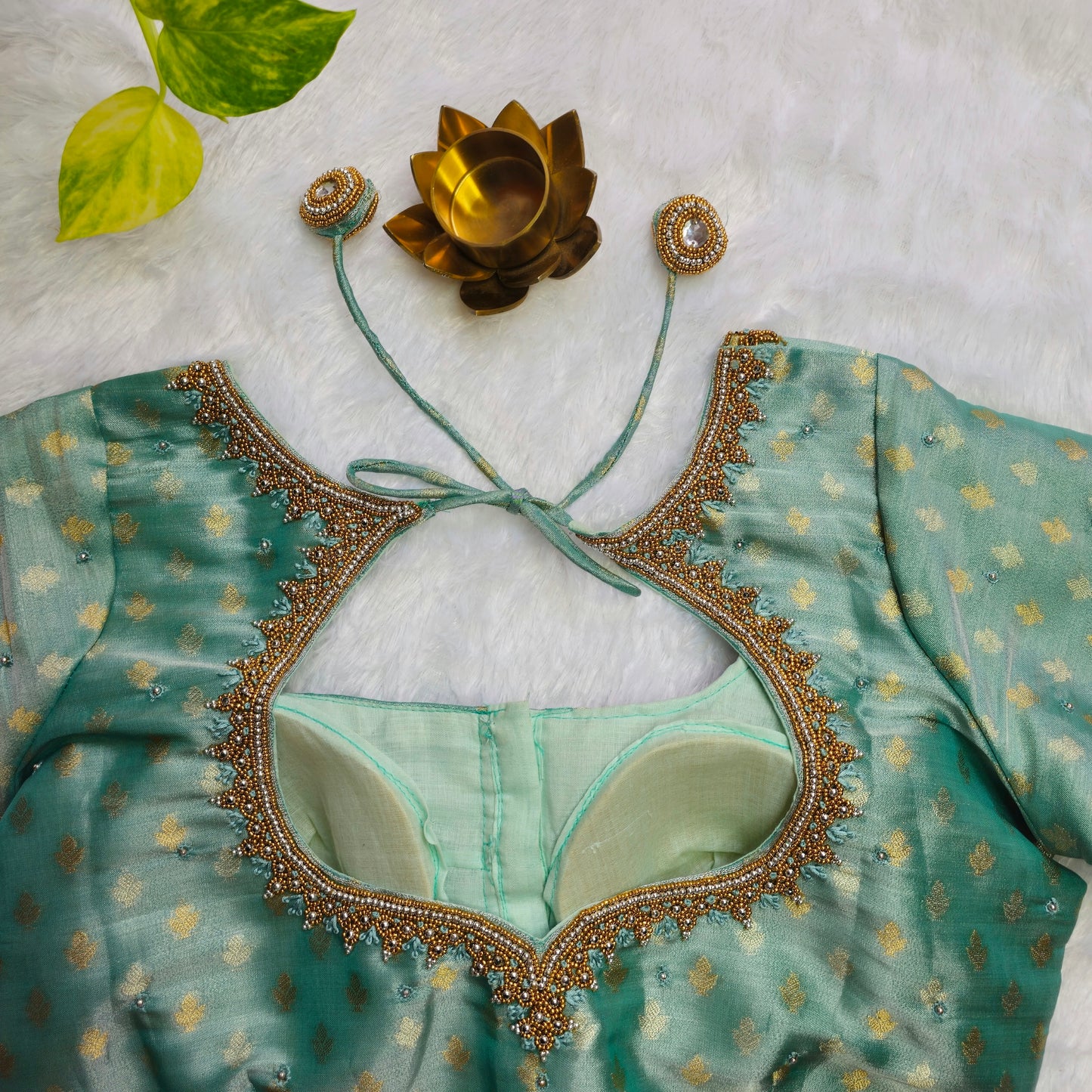 Blue Tissue Handwork Blouse