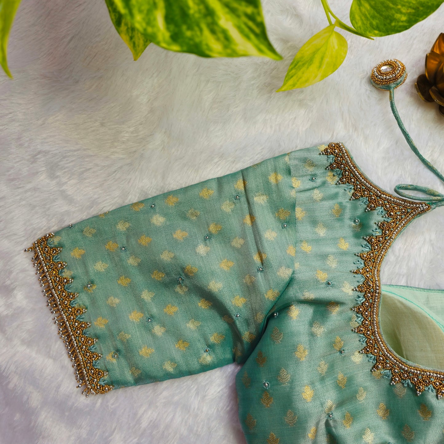 Blue Tissue Handwork Blouse