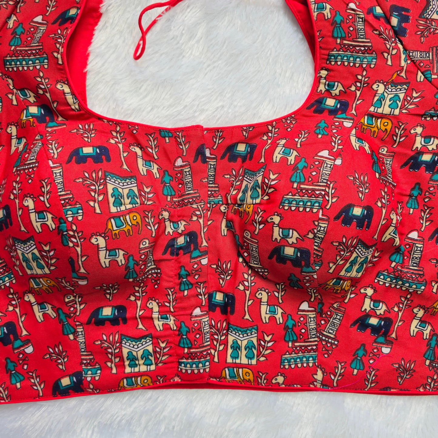 Red Cotton Kalamkari Blouse