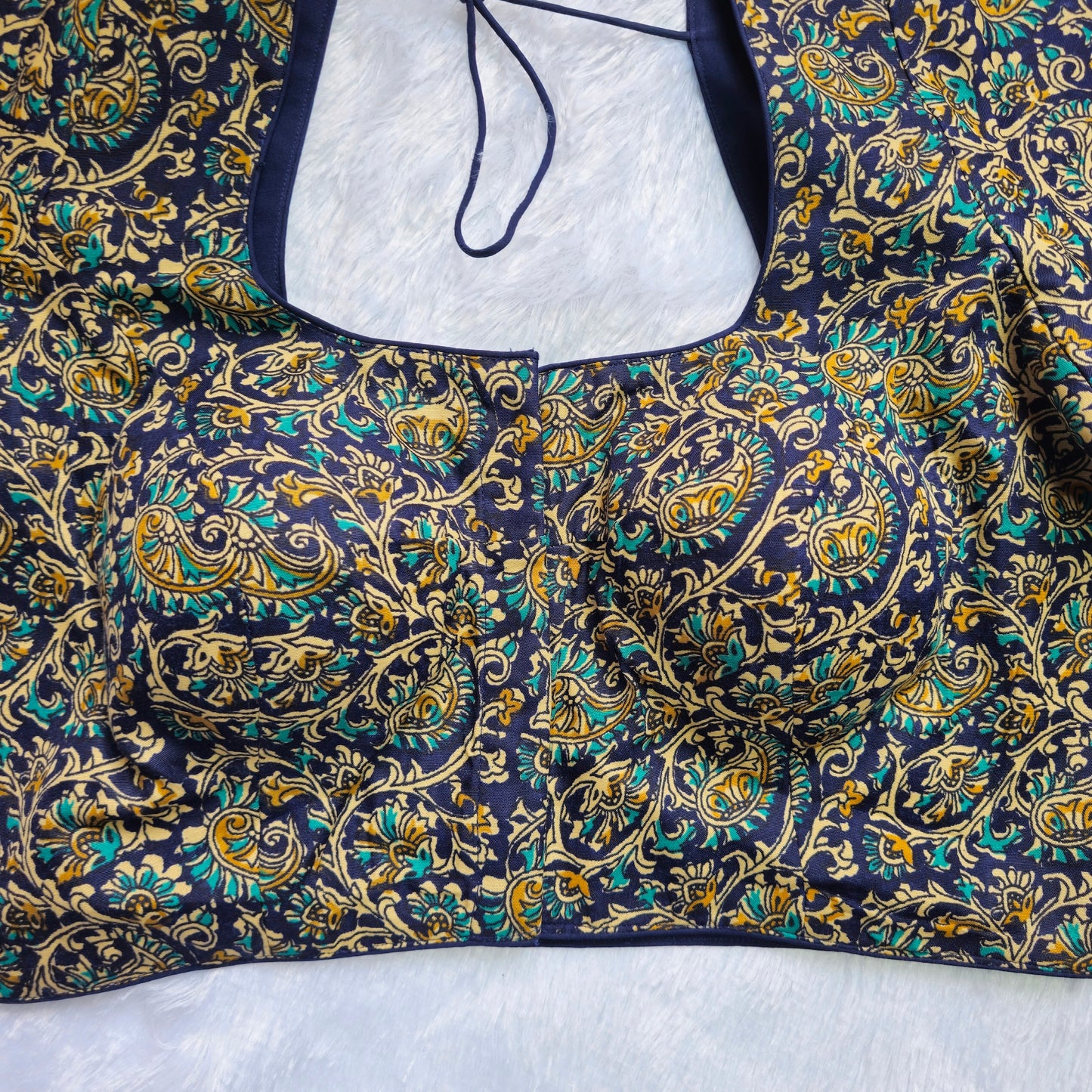 Blue Cotton Kalamkari Blouse