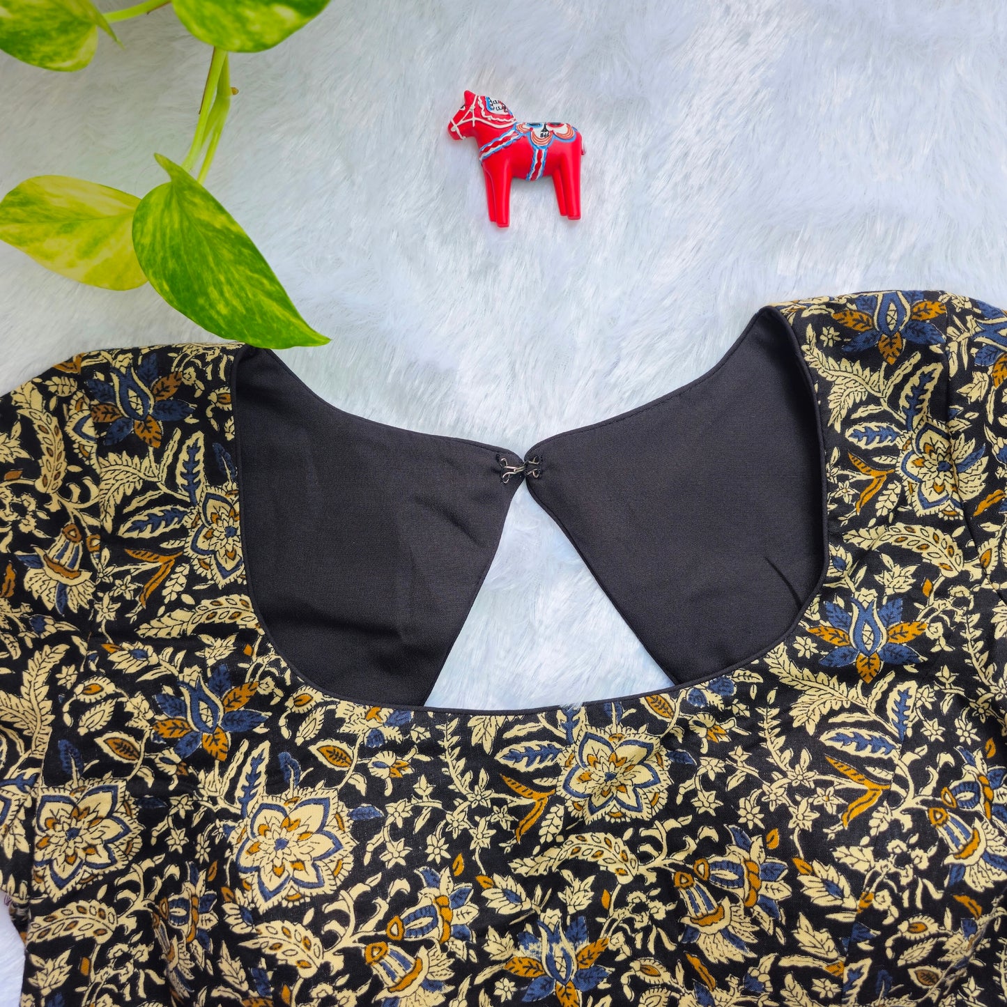 Black Cotton Kalamkari Blouse
