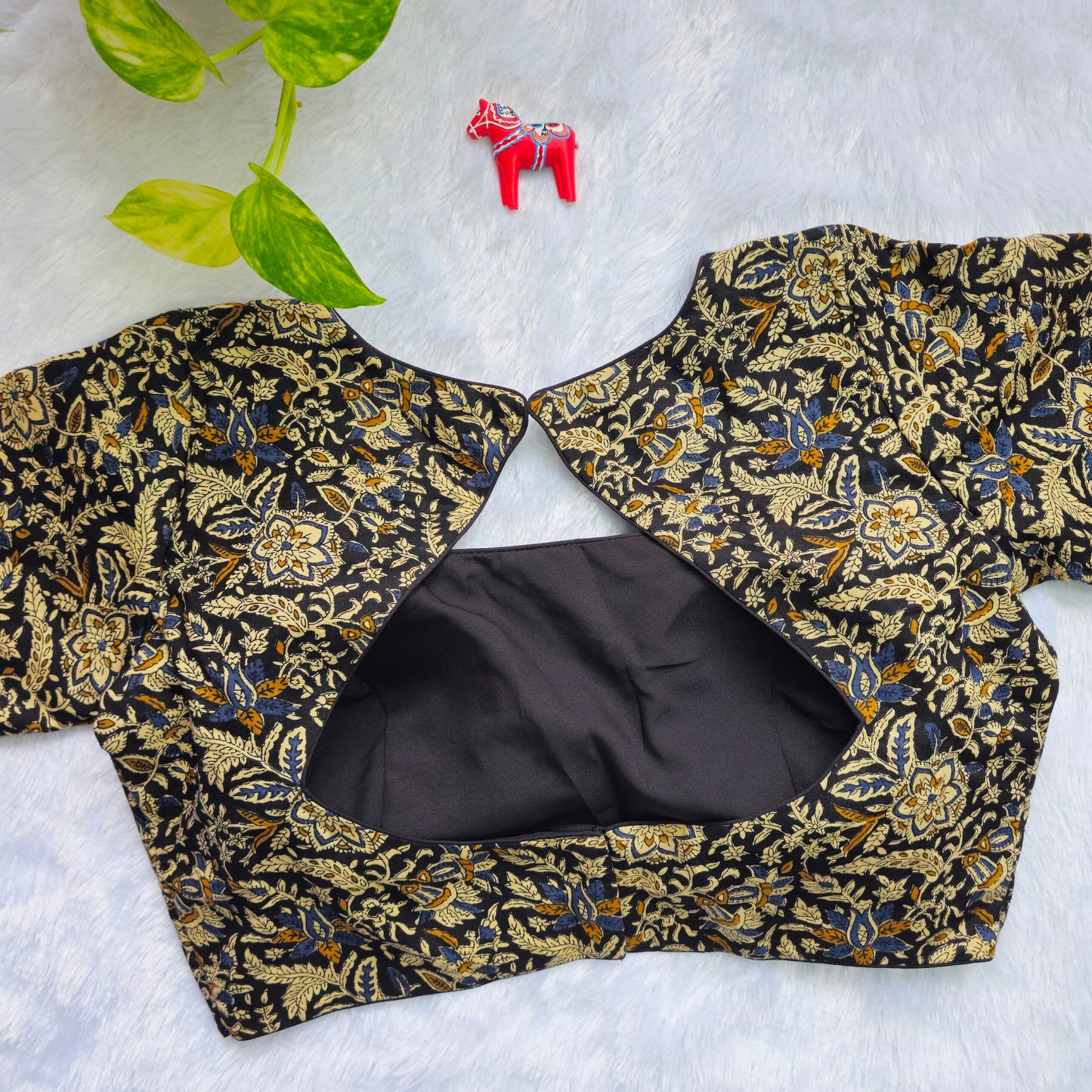 Black Cotton Kalamkari Blouse