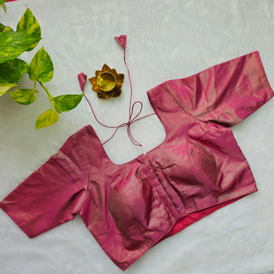 Onion Pink Tissue Plain Blouse