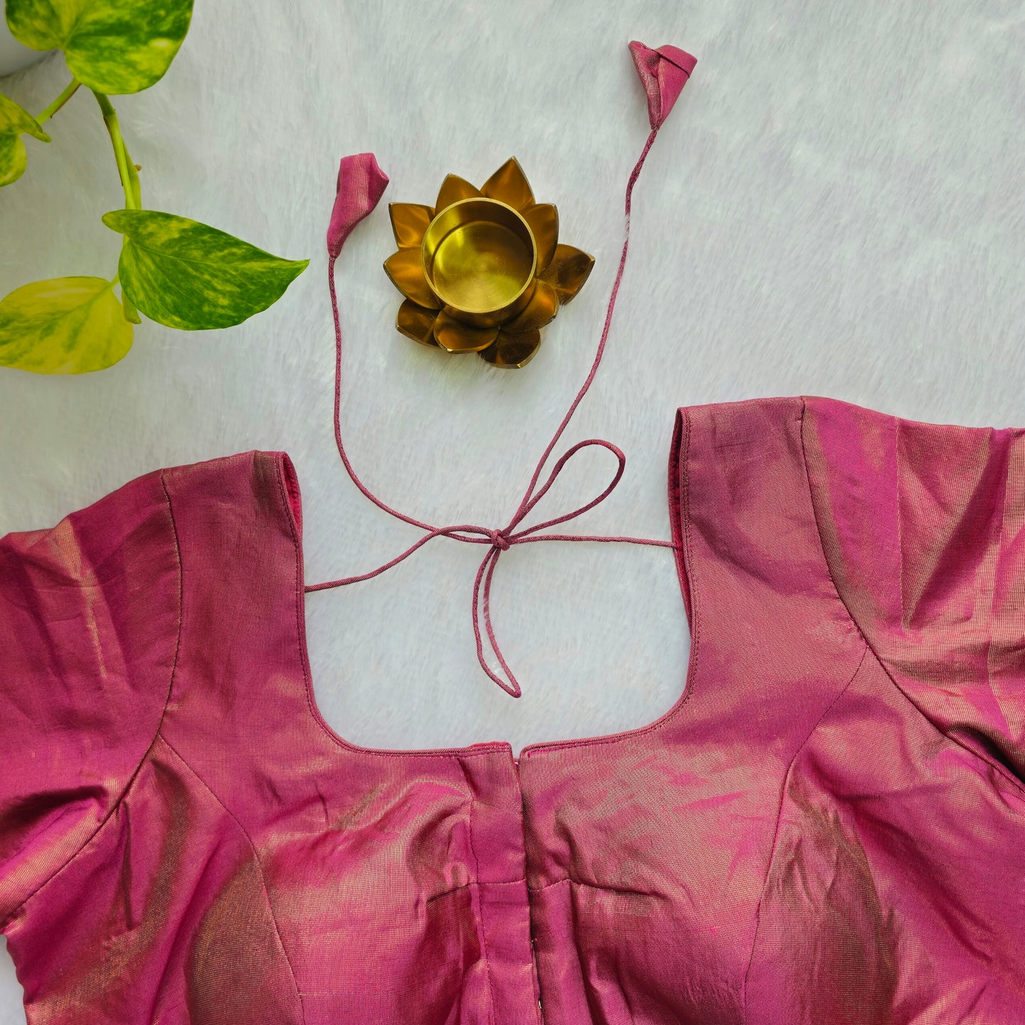 Onion Pink Tissue Plain Blouse
