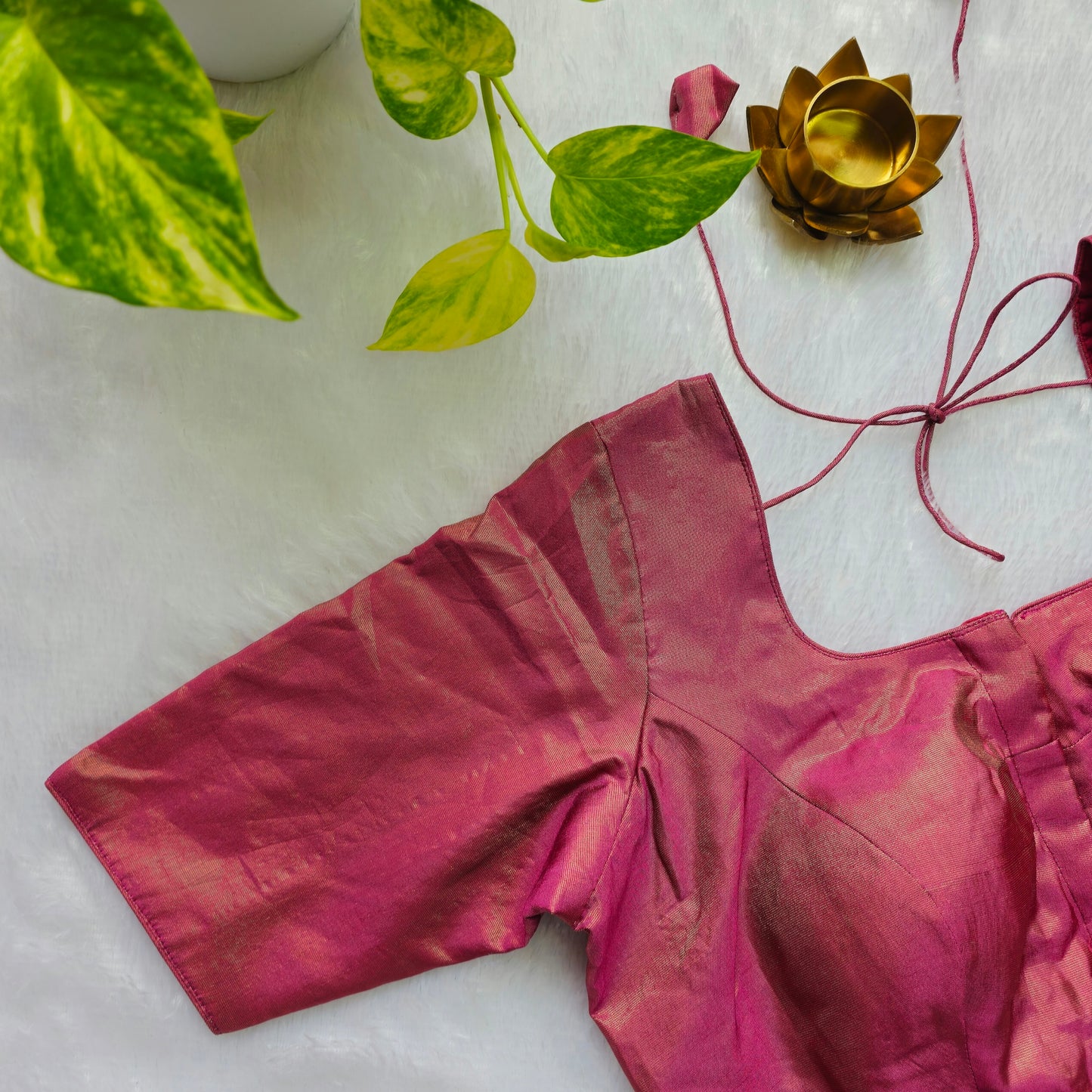 Onion Pink Tissue Plain Blouse