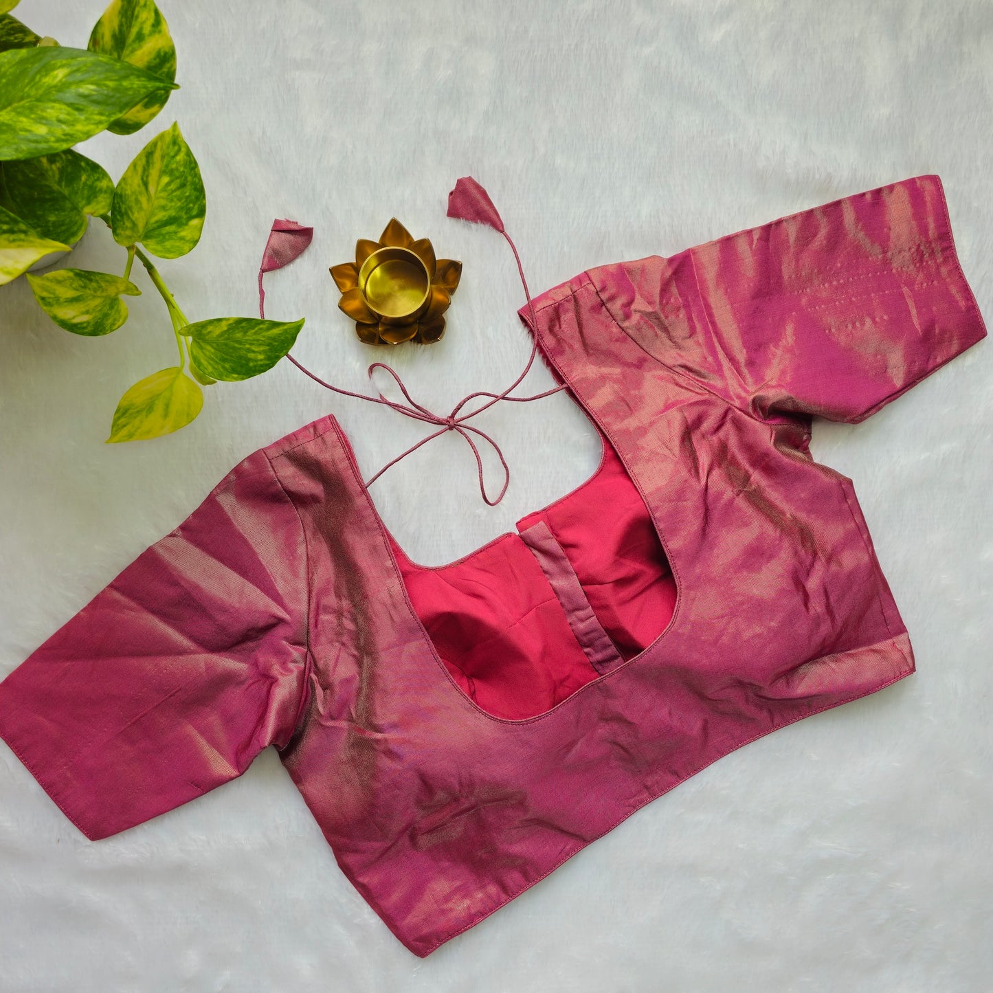 Onion Pink Tissue Plain Blouse
