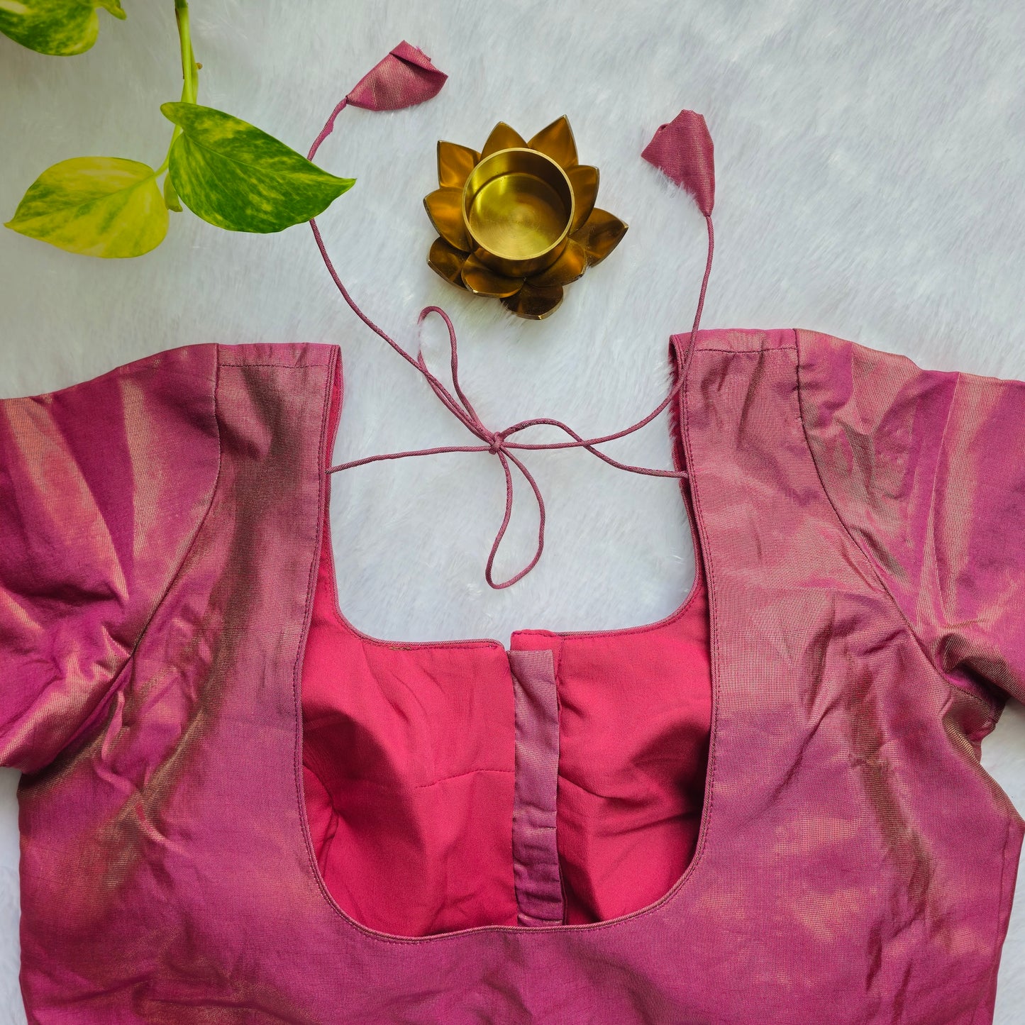 Onion Pink Tissue Plain Blouse