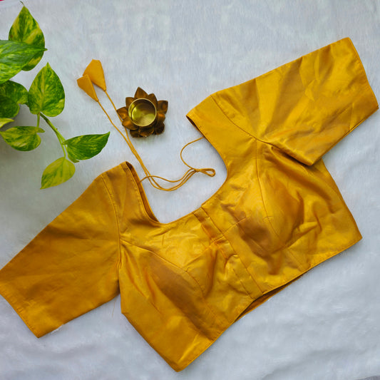 Gold Tissue Plain Blouse