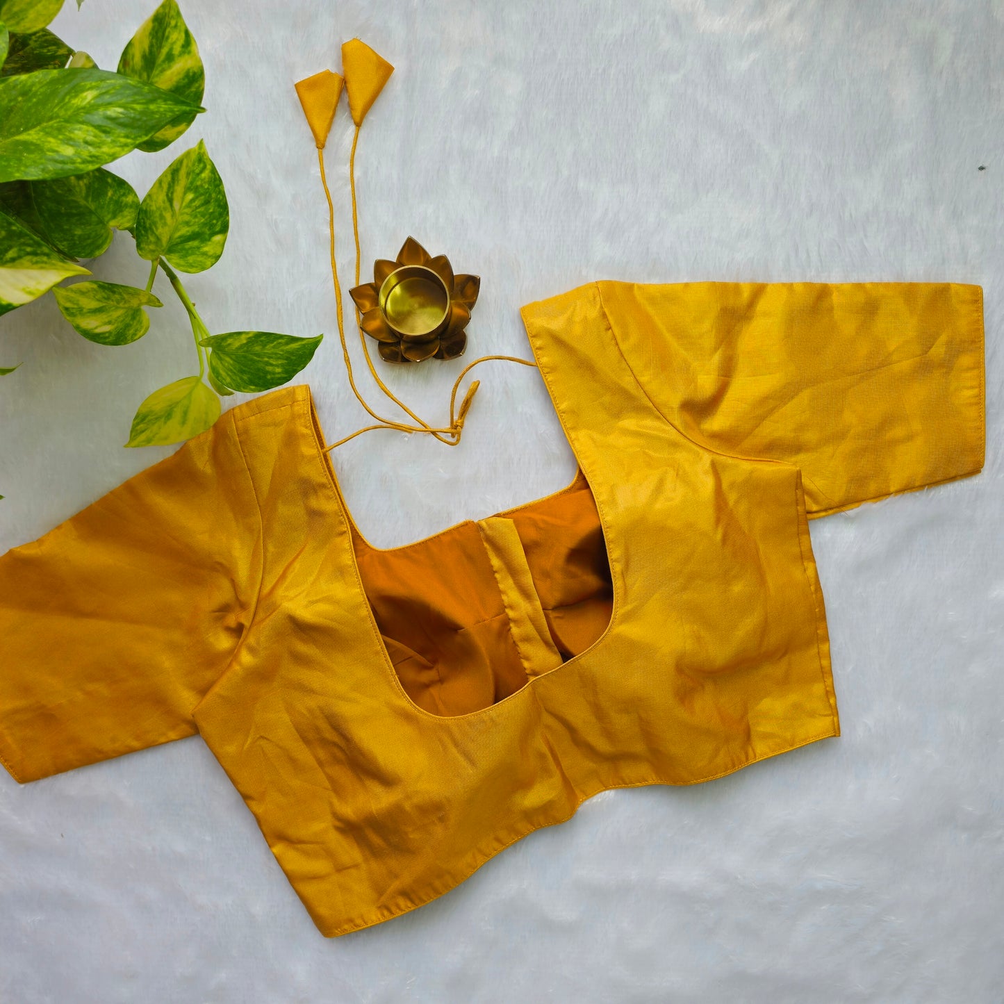 Gold Tissue Plain Blouse