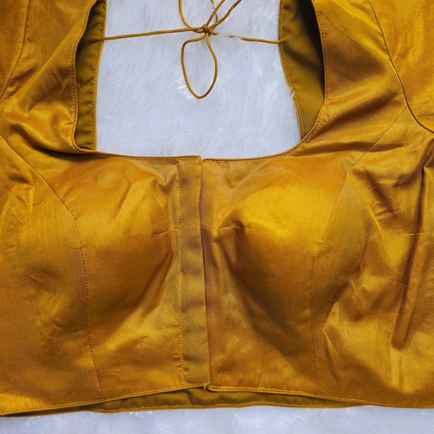 Dark Gold Tissue Plain Blouse